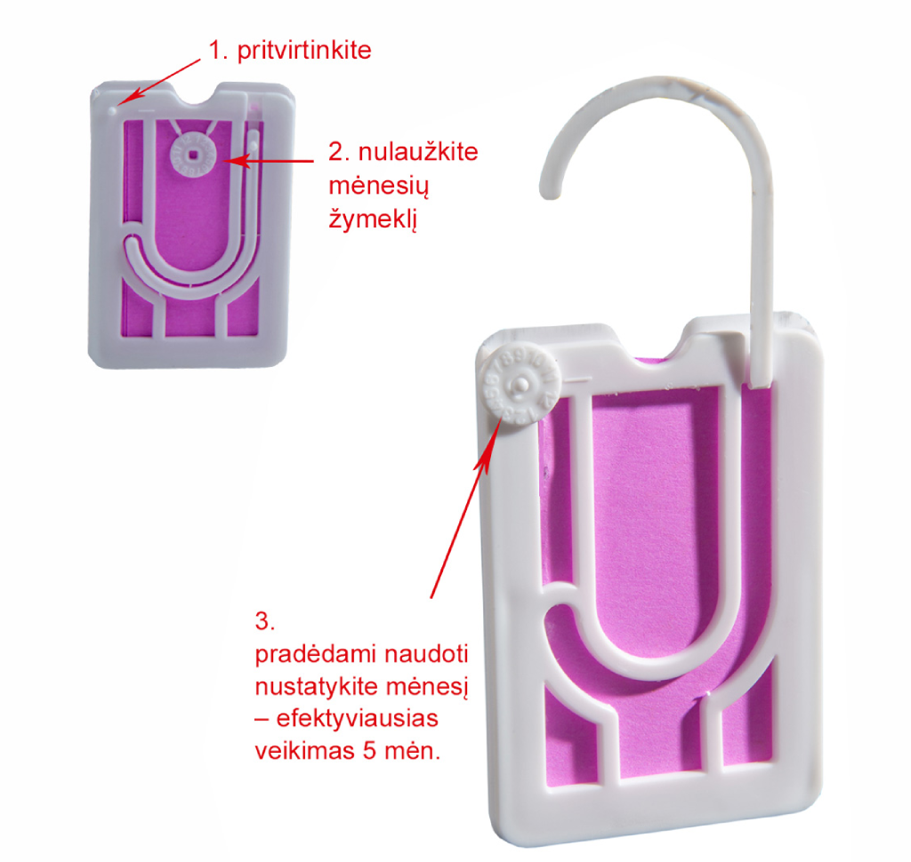 Ataka Moth riidekoi plastikust riputi putukatõrjevahendiga 2 tk - Image 2