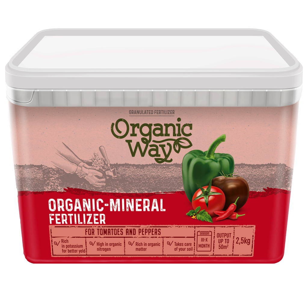Granuleeritud orgaaniline mineraalväetis-Tomatitele ja Paprikatele 2,5 kg (Plastämber)