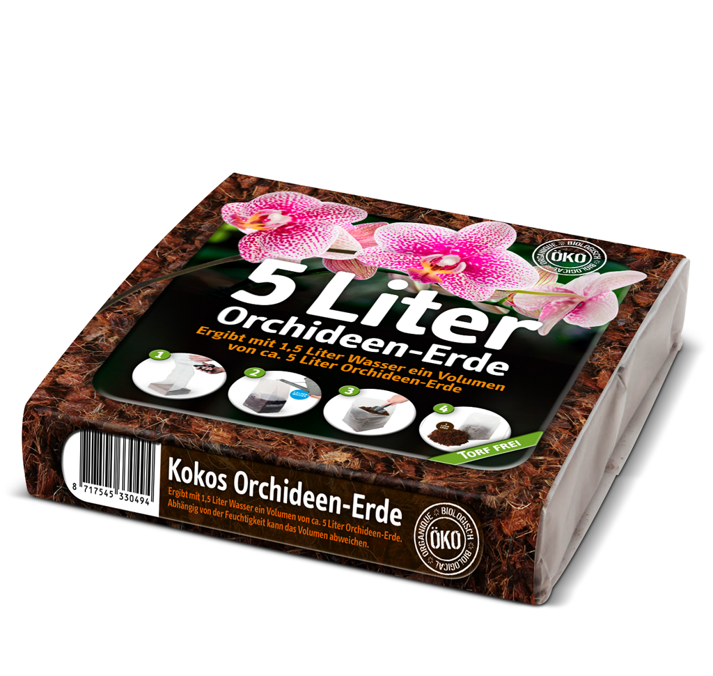 Kokos Orhideen-Erde Istutussegu orhideedele 24x13x4 cm 5 l